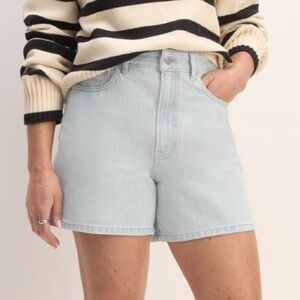 Everlane High Waisted A-Line Denim Shorts